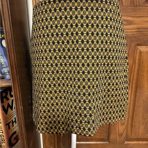 Pre-owned Cabi size Small Kensington Proper skirt gold & navy medallion print.